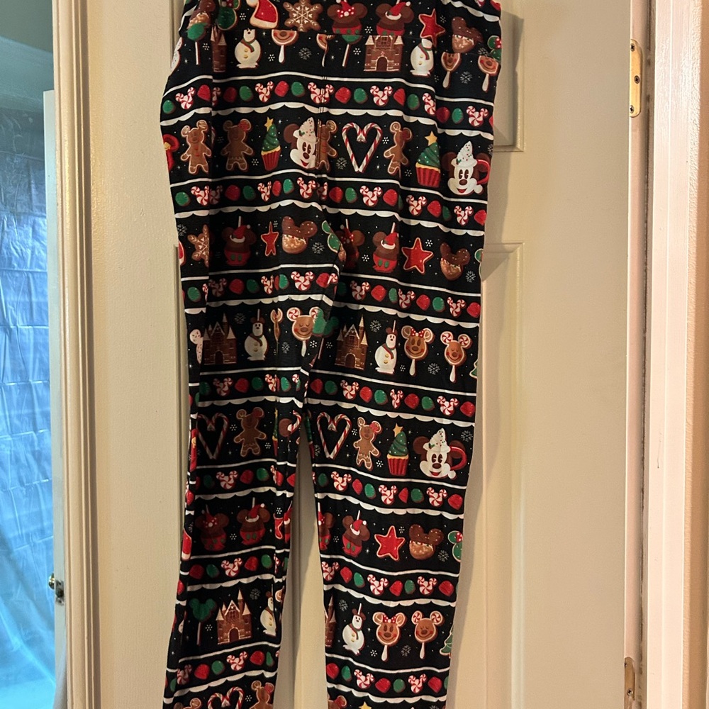 Disney Festive Character Leggings - Black and Red